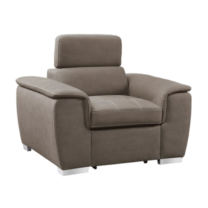 Ferriday Taupe Chair with Pull-out Ottoman - 8228TP-1 - Bien Home Furniture &amp; Electronics