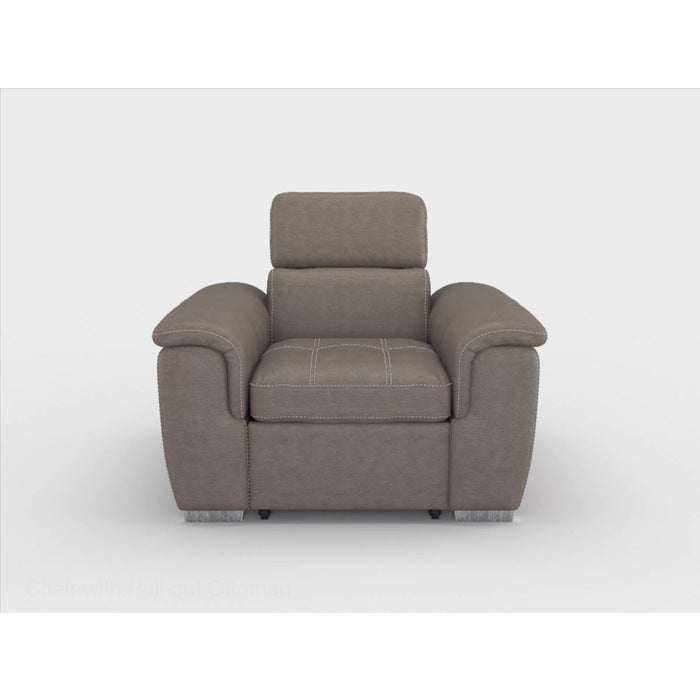 Ferriday Taupe Chair with Pull-out Ottoman - 8228TP-1 - Bien Home Furniture &amp; Electronics