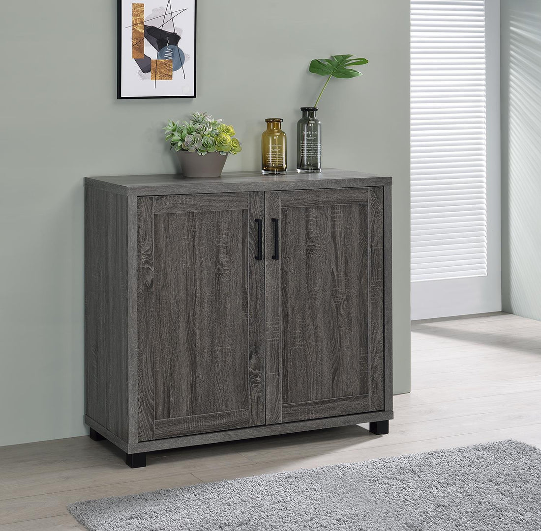 Filch Weathered Gray Wooden 2-Door Accent Cabinet - 951046 - Bien Home Furniture &amp; Electronics