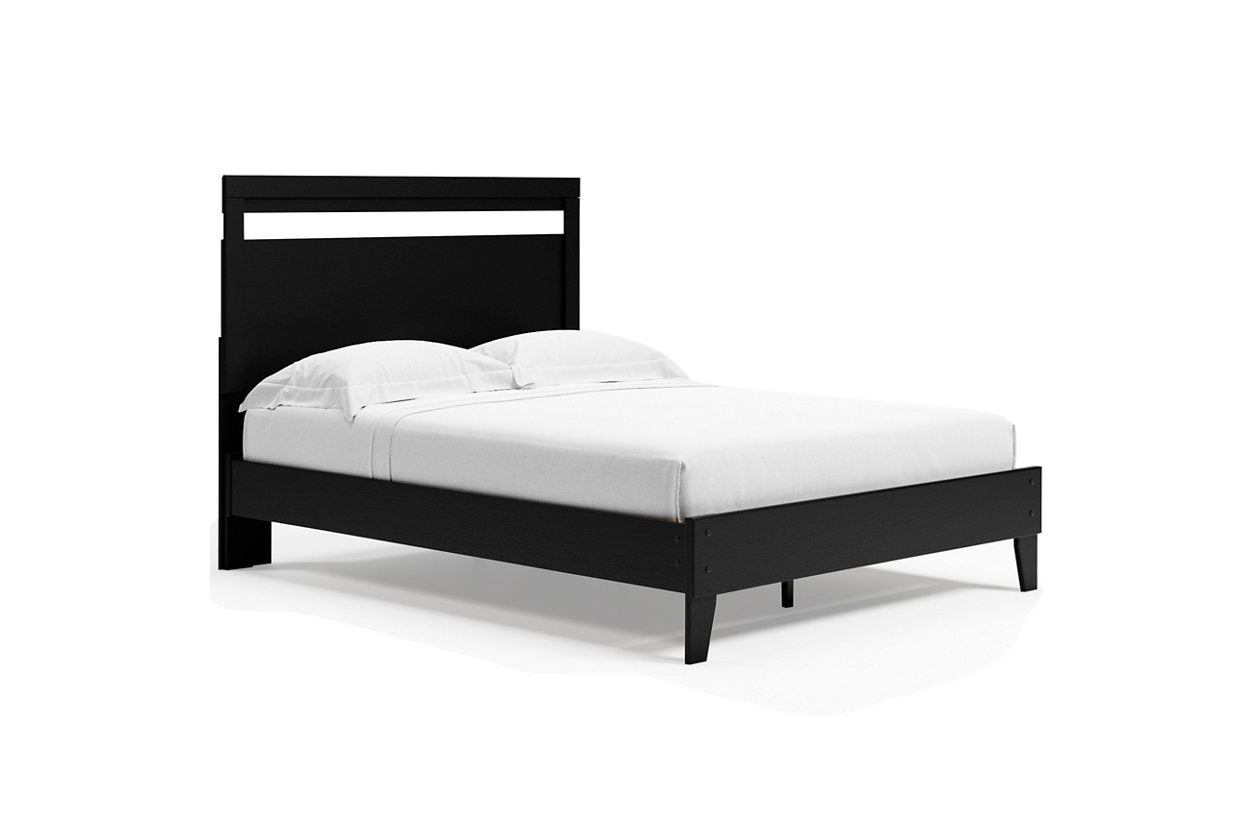 Finch Black/Brown Queen Panel Platform Bed - SET | EB3392-113 | EB3392-157 - Bien Home Furniture &amp; Electronics