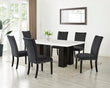 Finland Black 7-Piece Genuine Marble Dining Set - Finland - Black - Bien Home Furniture & Electronics