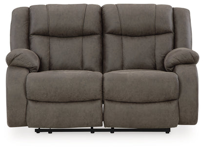 First Base Gunmetal Reclining Loveseat - 6880486 - Bien Home Furniture &amp; Electronics