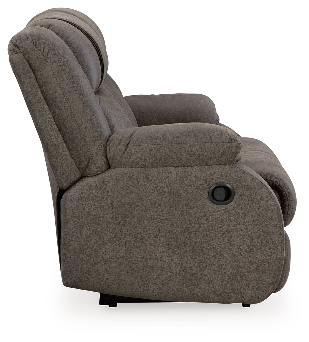 First Base Gunmetal Reclining Loveseat - 6880486 - Bien Home Furniture &amp; Electronics