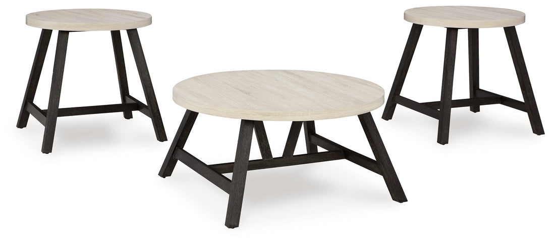 Fladona Black/White Table (Set of 3) - T243-13 - Bien Home Furniture &amp; Electronics