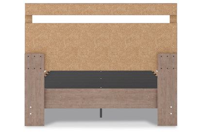 Flannia Gray Queen Panel Platform Bed - SET | EB2520-113 | EB2520-157 - Bien Home Furniture &amp; Electronics