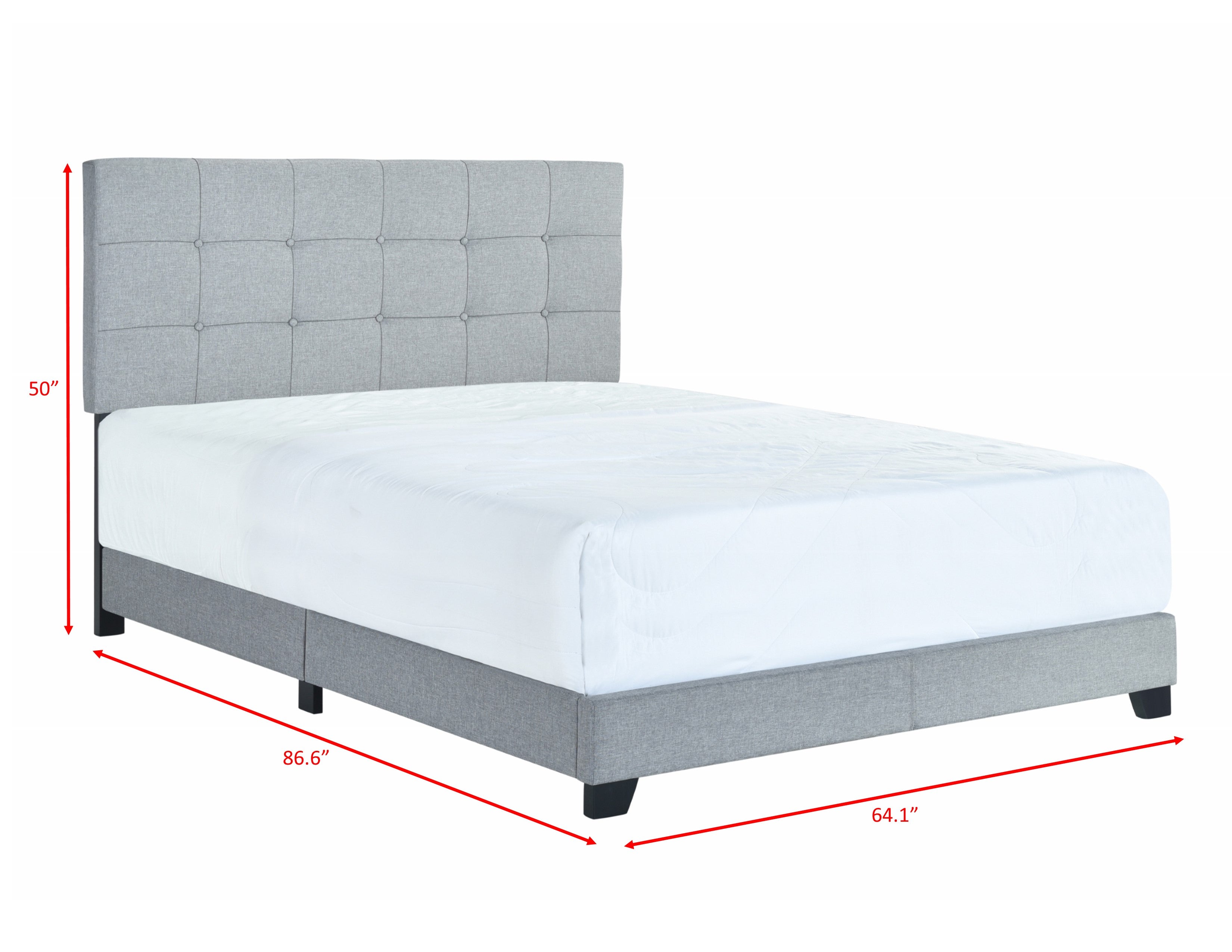 Florence Gray King Upholstered Bed - 5270GY-K - Bien Home Furniture &amp; Electronics