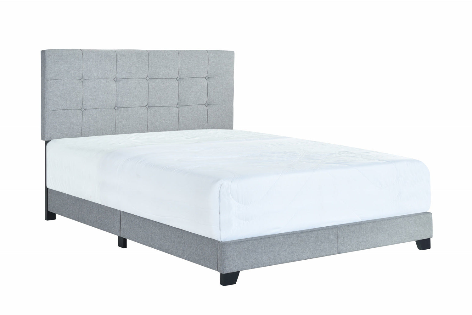 Florence Gray Queen Upholstered Bed - 5270GY-Q - Bien Home Furniture &amp; Electronics