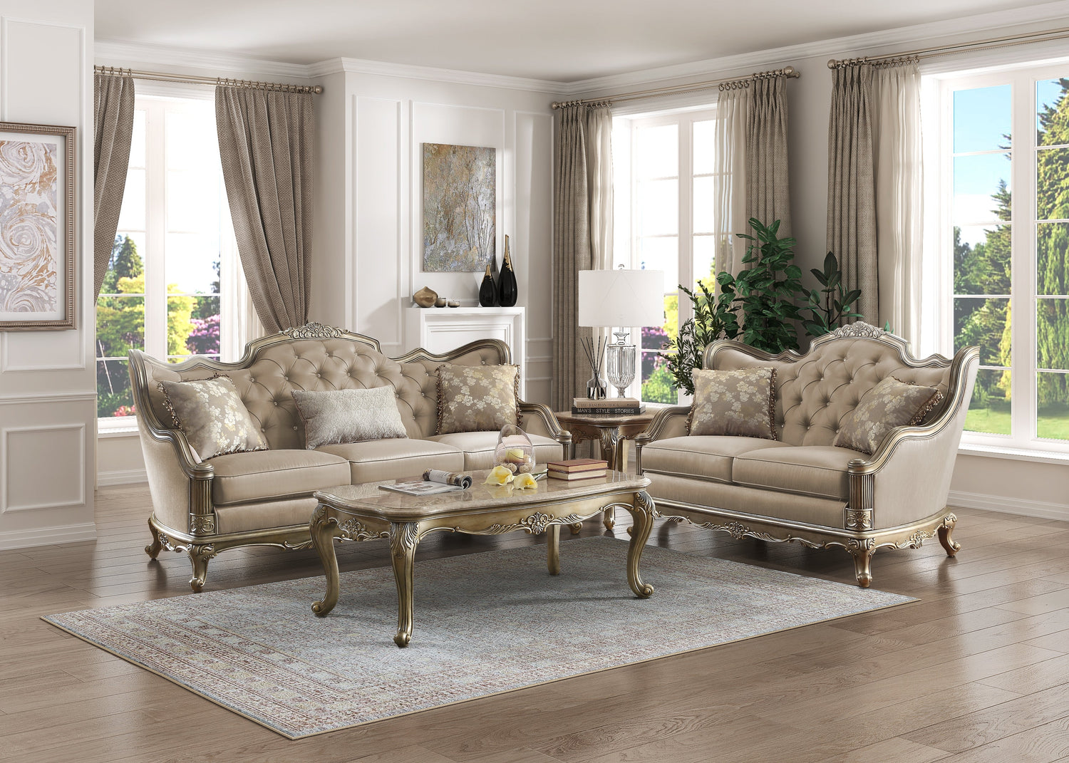 Florentina Taupe Loveseat - 8412-2 - Bien Home Furniture &amp; Electronics