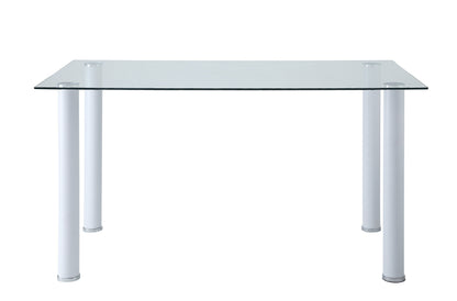 Florian White Dining Table - SET | 5538W | 5538WG - Bien Home Furniture &amp; Electronics