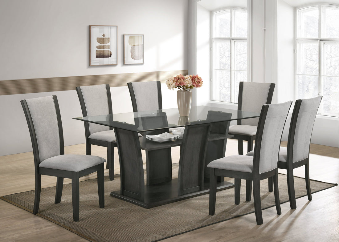 Florida - Grey Dining Table + 6 Chair Set - Florida Grey - Bien Home Furniture &amp; Electronics