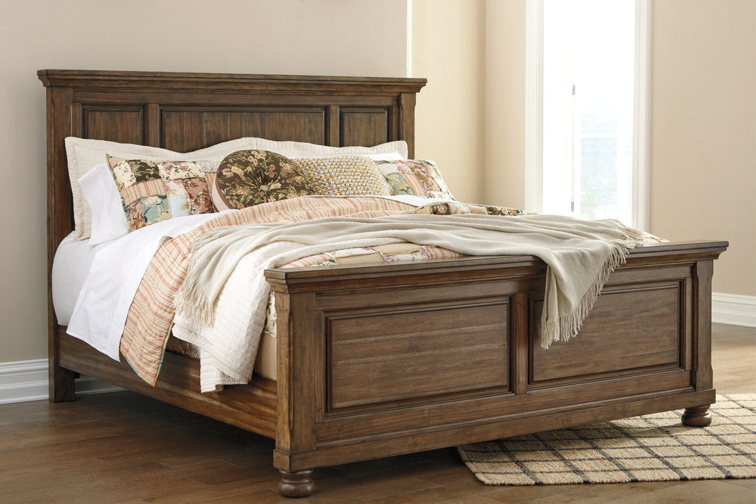 Flynnter Medium Brown King Panel Bed - SET | B719-56 | B719-58 | B719-97 - Bien Home Furniture &amp; Electronics