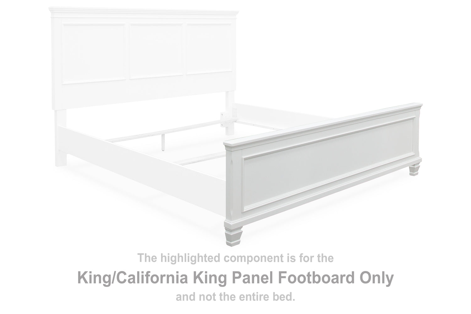 Fortman White King/California King Panel Footboard - B680-56 - Bien Home Furniture &amp; Electronics