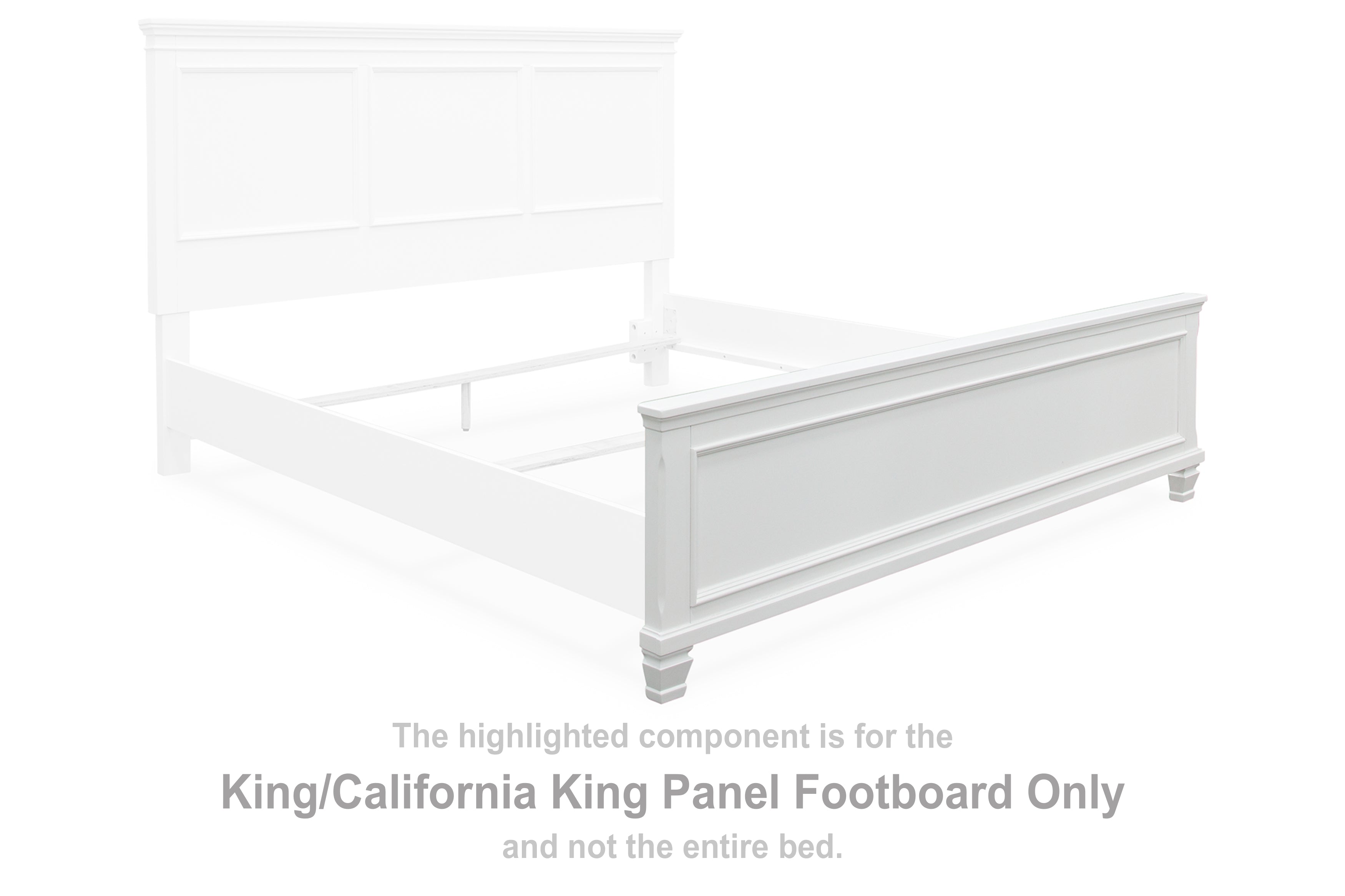 Fortman White King/California King Panel Footboard - B680-56 - Bien Home Furniture &amp; Electronics