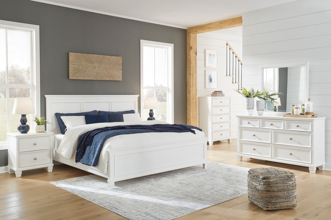 Fortman White Panel Bed - SET | B680-84 | B680-86 | B680-87 - Bien Home Furniture &amp; Electronics