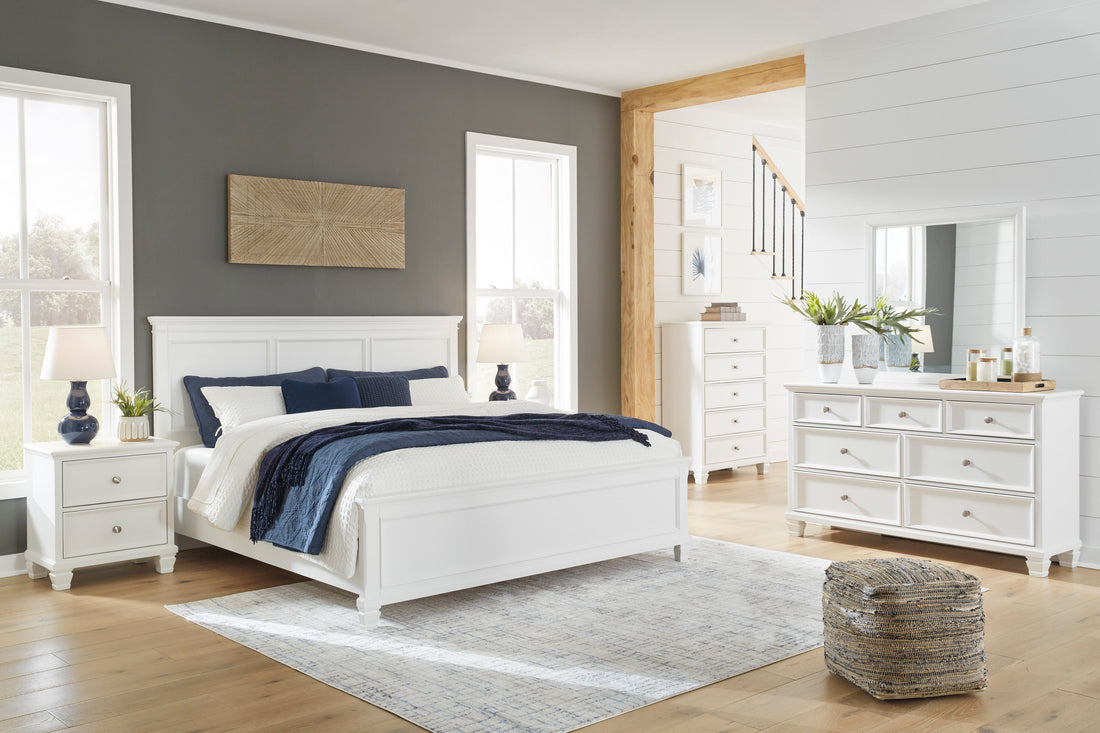 Fortman White Panel Bedroom Set - SET | B680-54 | B680-57 | B680-97 | B100-13 | B680-92 | B680-46 - Bien Home Furniture &amp; Electronics