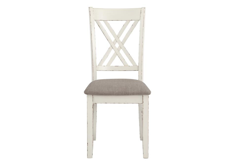 Fortress 7-Piece Dining Set Chestnut/Vintage White - 190721 - Bien Home Furniture &amp; Electronics