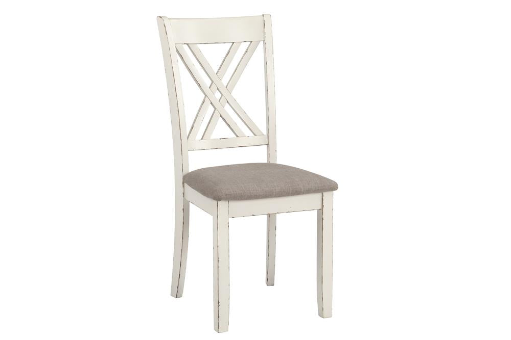Fortress 7-Piece Dining Set Chestnut/Vintage White - 190721 - Bien Home Furniture &amp; Electronics