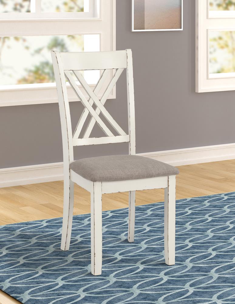 Fortress 7-Piece Dining Set Chestnut/Vintage White - 190721 - Bien Home Furniture &amp; Electronics