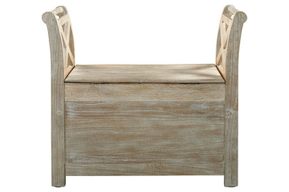 Fossil Ridge Whitewash Accent Bench - A4000001 - Bien Home Furniture &amp; Electronics
