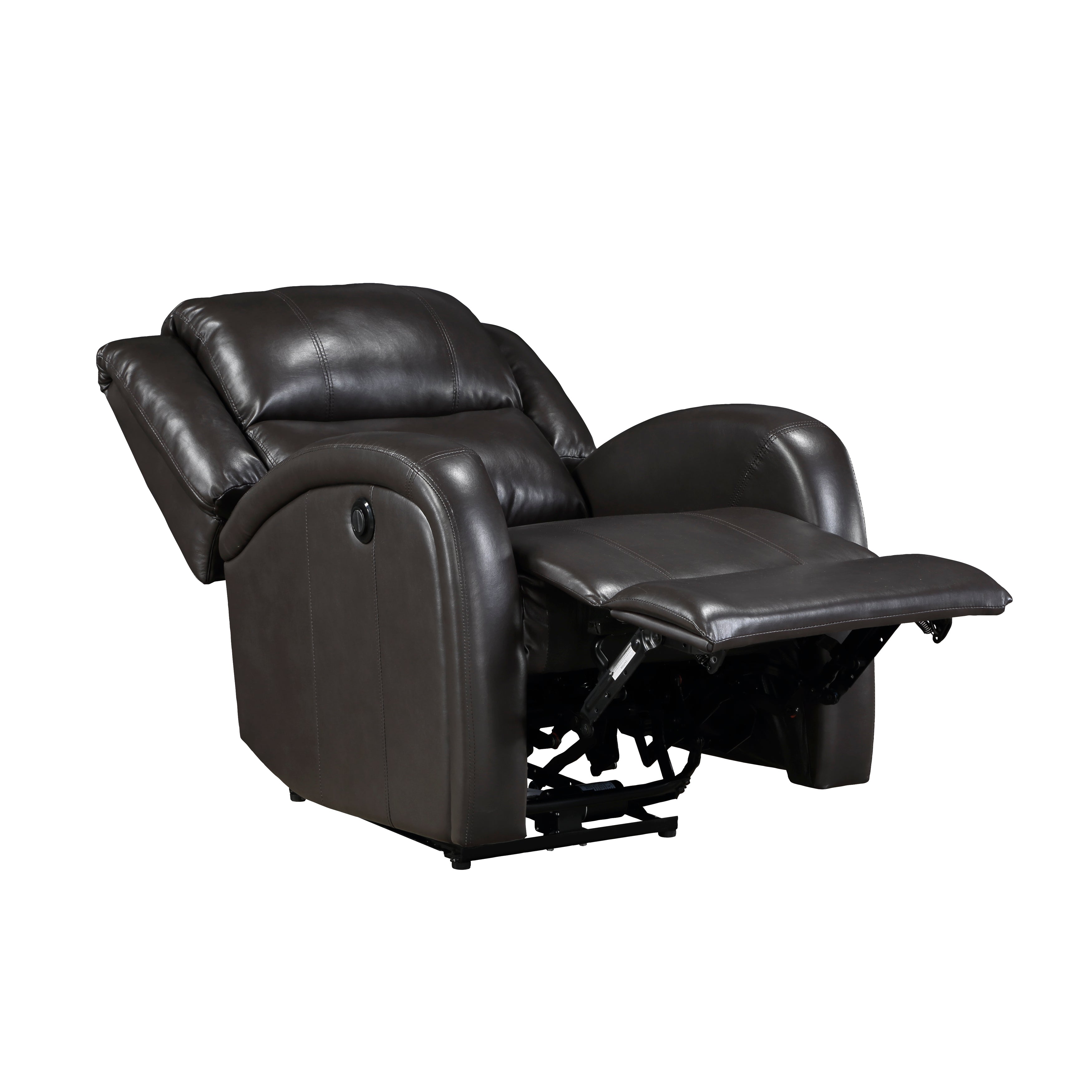 Foxcroft Brown Faux Leather Power Reclining Chair - 9316PUBR-1PW - Bien Home Furniture &amp; Electronics