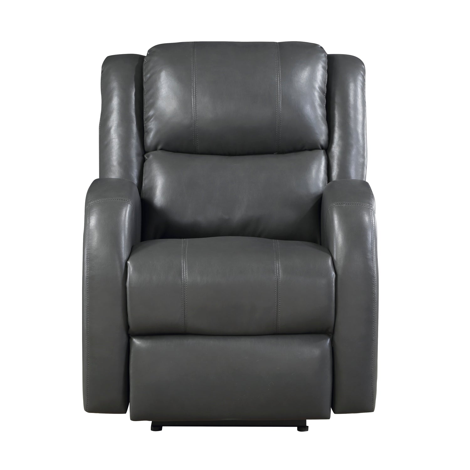 Foxcroft Gray Faux Leather Power Reclining Chair - 9316PUGY-1PW - Bien Home Furniture &amp; Electronics