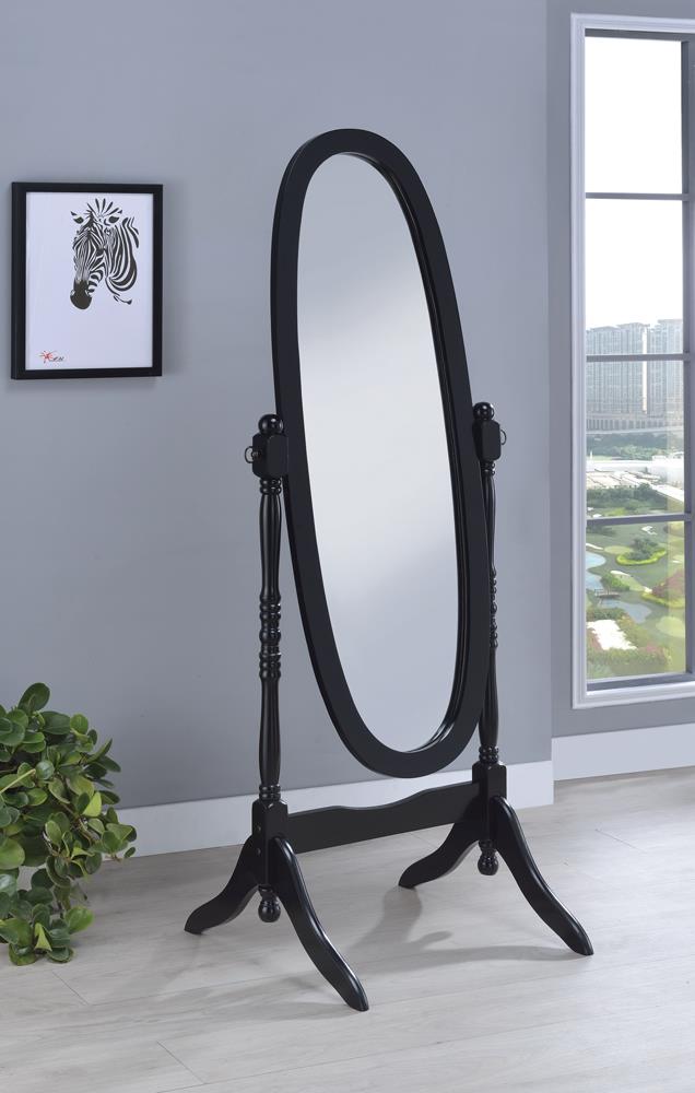 Foyet Black Oval Cheval Mirror - 950803 - Bien Home Furniture &amp; Electronics