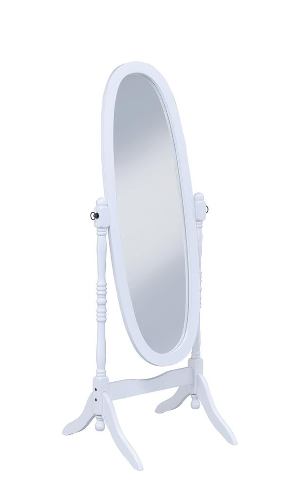 Foyet White Oval Cheval Mirror - 950802 - Bien Home Furniture &amp; Electronics