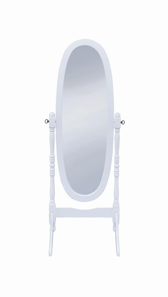 Foyet White Oval Cheval Mirror - 950802 - Bien Home Furniture &amp; Electronics