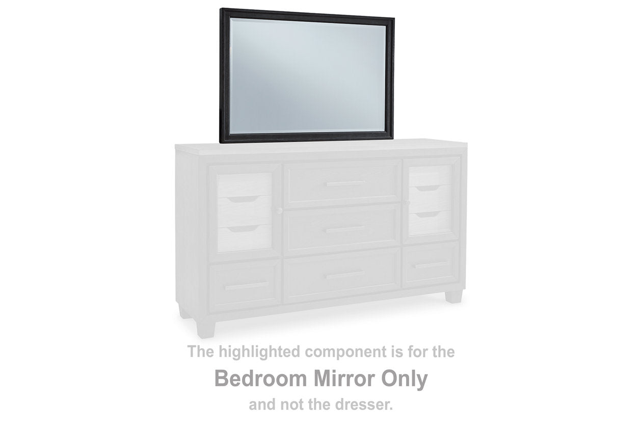 Foyland Black Bedroom Mirror (Mirror Only) - B989-36 - Bien Home Furniture &amp; Electronics