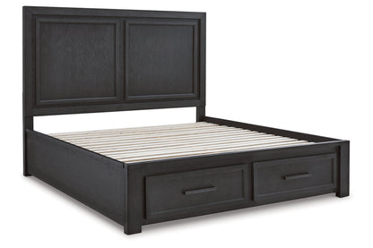 Foyland Black/Brown King Panel Storage Bed - SET | B989-56S | B989-58 | B989-97 - Bien Home Furniture &amp; Electronics