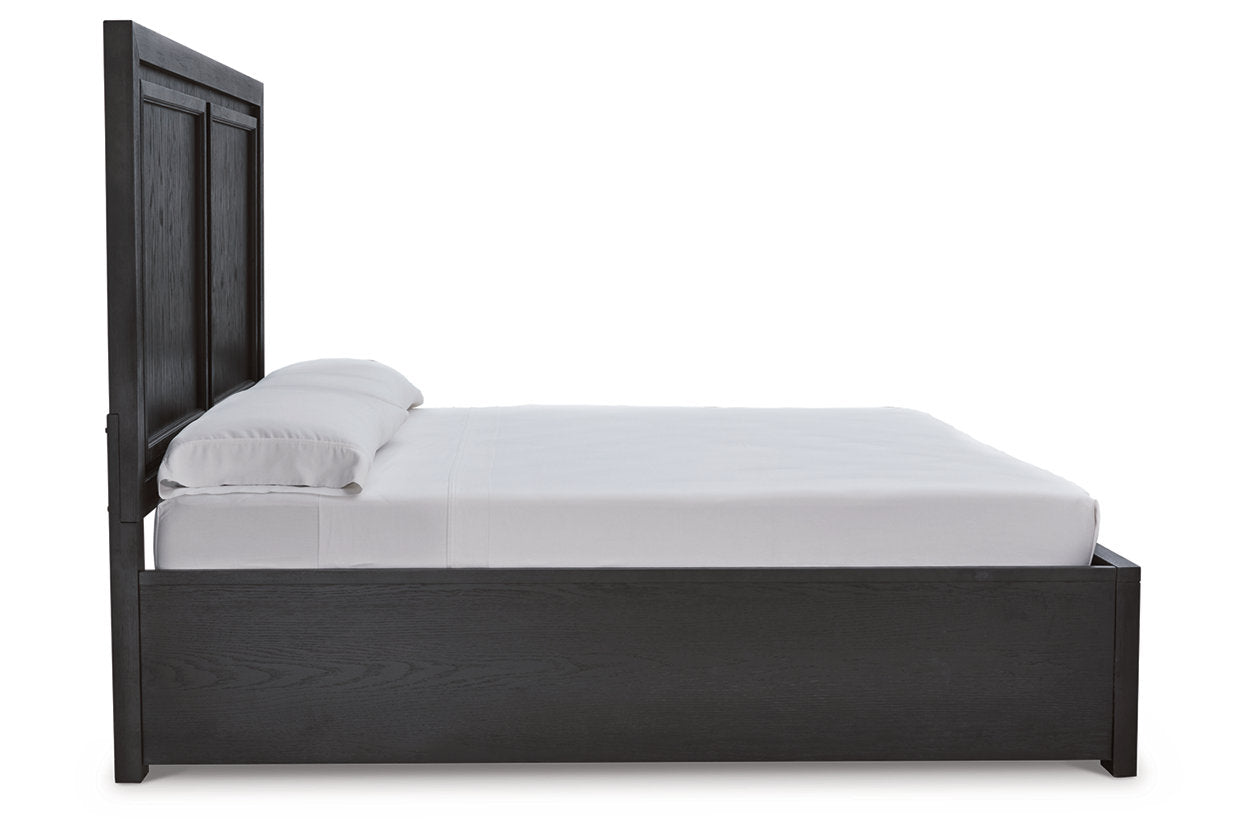 Foyland Black/Brown Queen Panel Storage Bed - SET | B989-54S | B989-57 | B989-96 - Bien Home Furniture &amp; Electronics