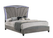 Frampton Gray King LED Upholstered Platform Bed - SET | B4790-K-HBFB | B4790-KQ-RAIL - Bien Home Furniture & Electronics