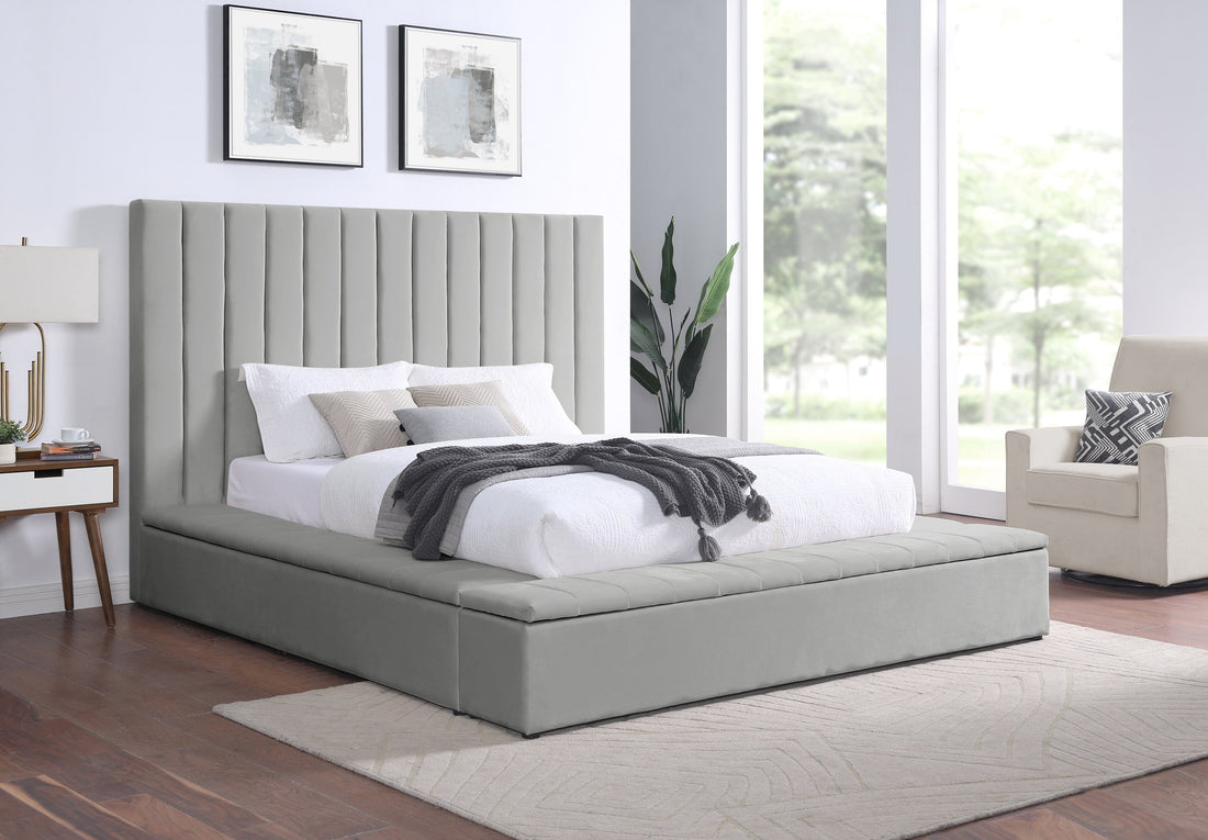 France - Grey Platform Bed Queen, King *Queen   ***ON SALE*** - France Grey Queen   ***ON SALE*** - Bien Home Furniture &amp; Electronics
