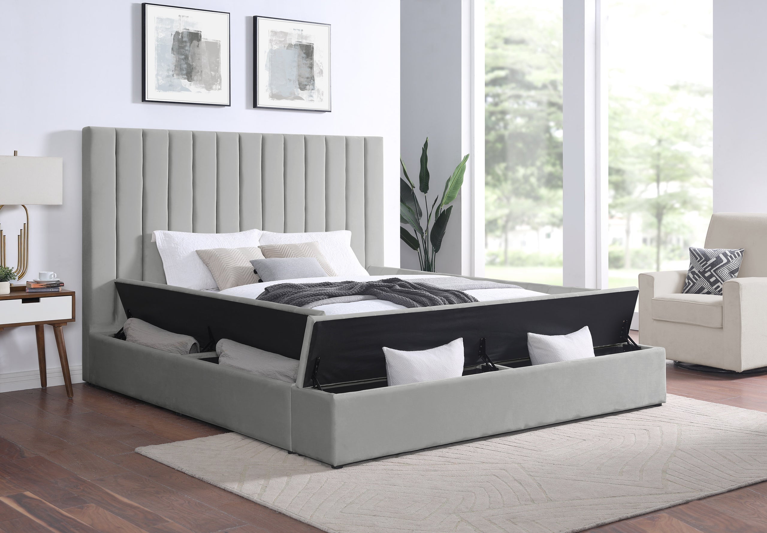 France - Grey Platform Bed Queen, King *Queen   ***ON SALE*** - France Grey Queen   ***ON SALE*** - Bien Home Furniture &amp; Electronics