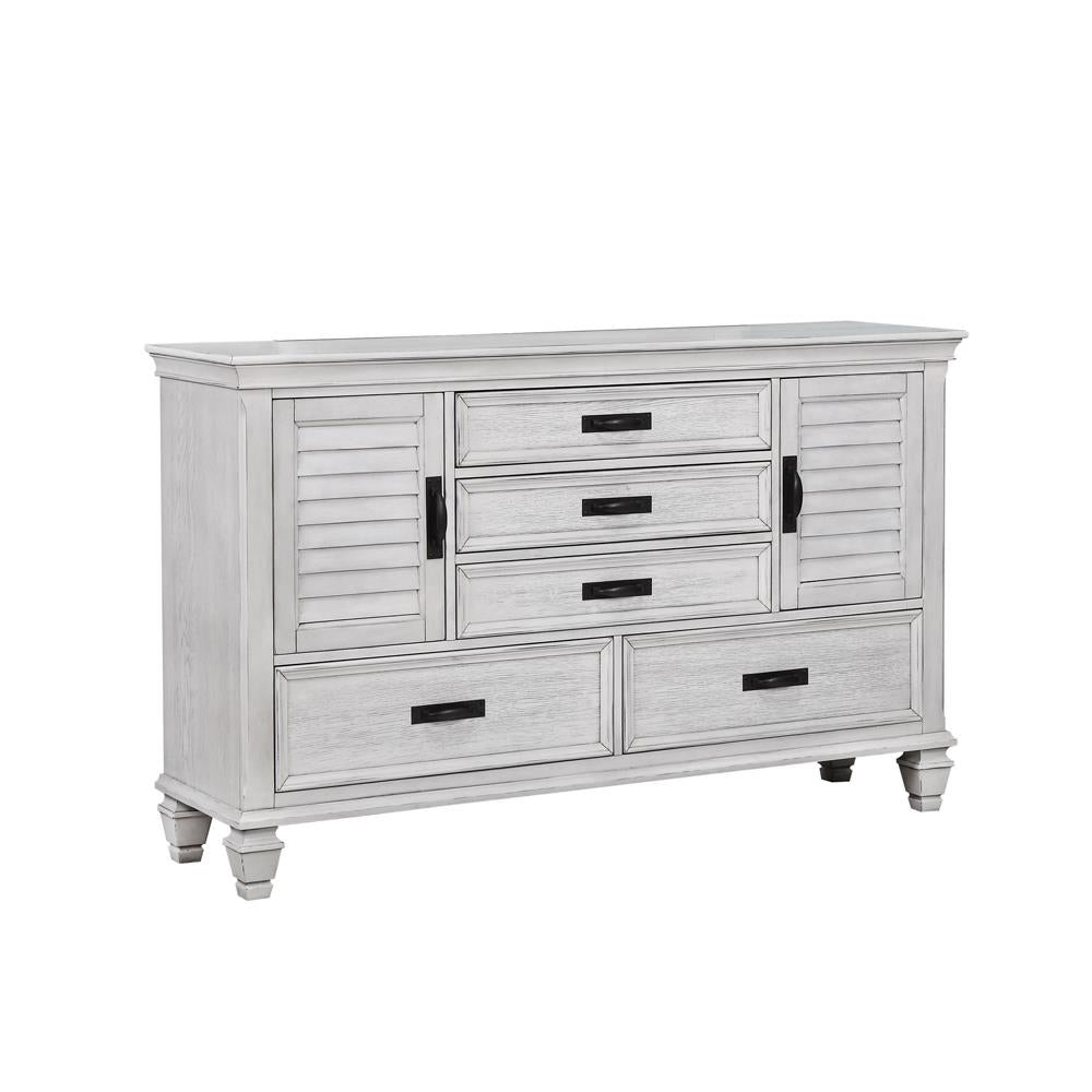 Franco Antique White 5-Drawer Dresser - 205333 - Bien Home Furniture &amp; Electronics