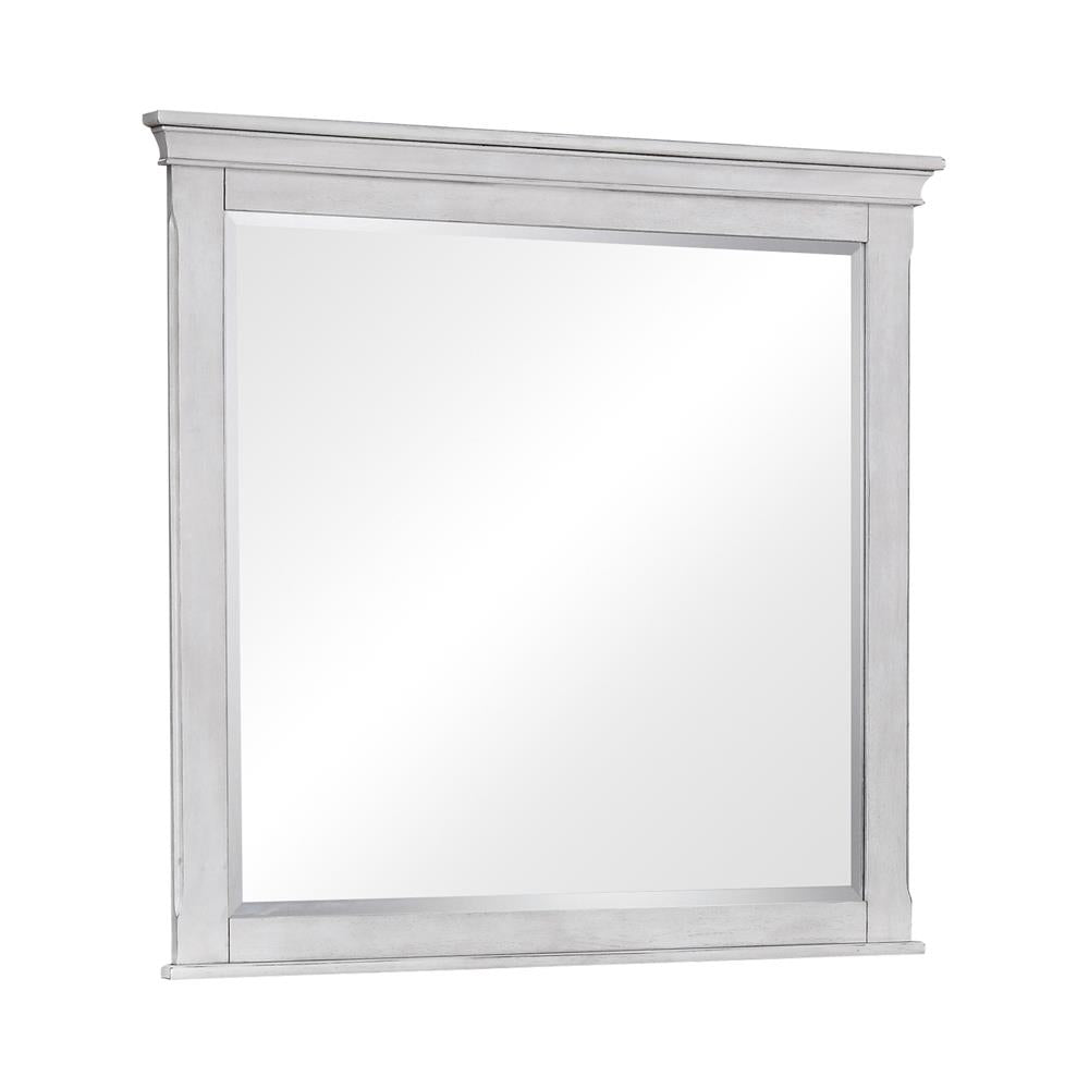 Franco Antique White Rectangular Mirror - 205334 - Bien Home Furniture &amp; Electronics