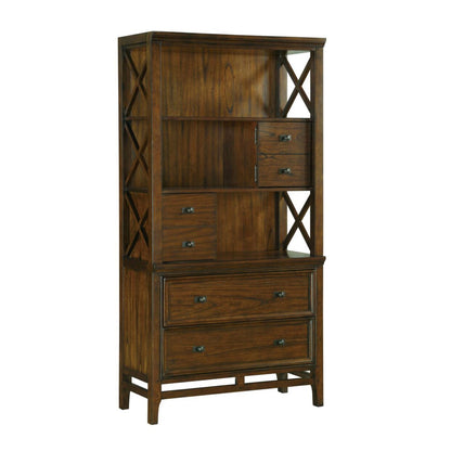 Frazier Park Brown Cherry Wood Bookcase - 1649-18 - Bien Home Furniture &amp; Electronics