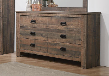 Frederick Weathered Oak 6-Drawer Dresser - 222963 - Bien Home Furniture &amp; Electronics