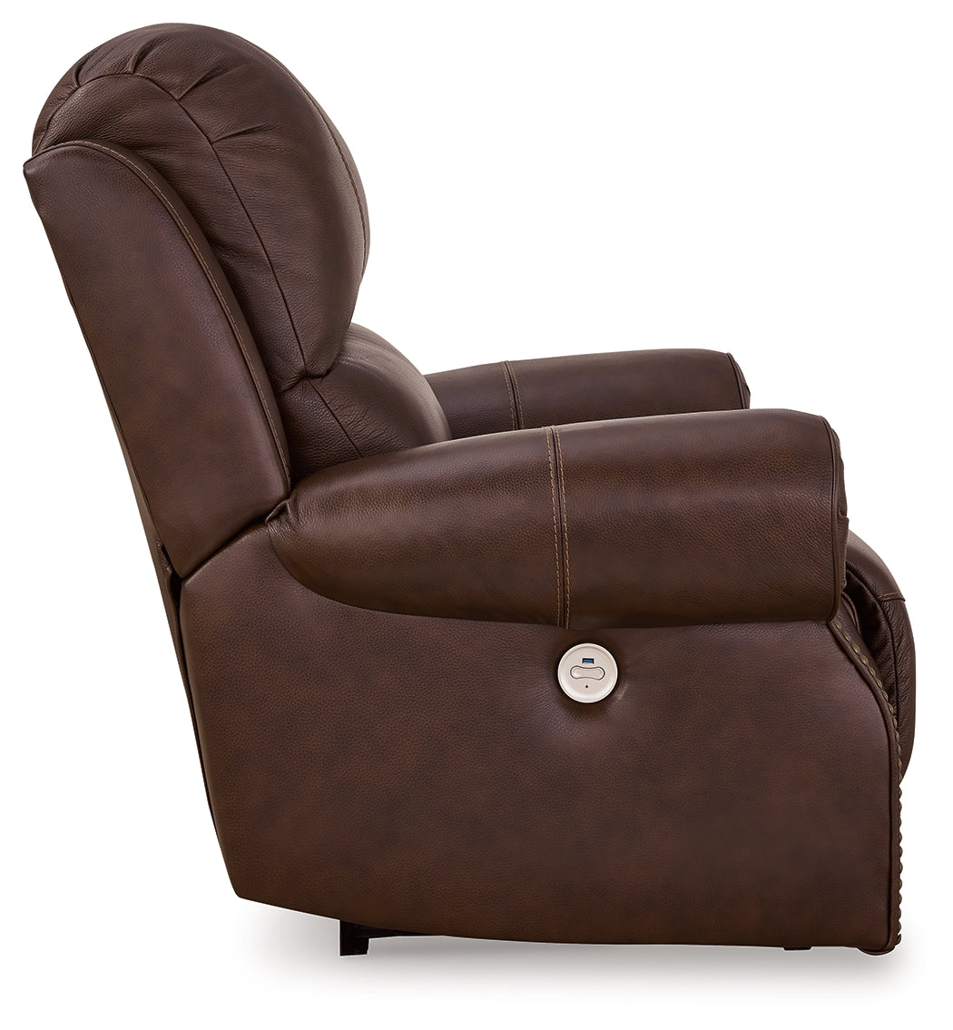 Freyeburg Walnut Power Recliner - U9021406 - Bien Home Furniture &amp; Electronics