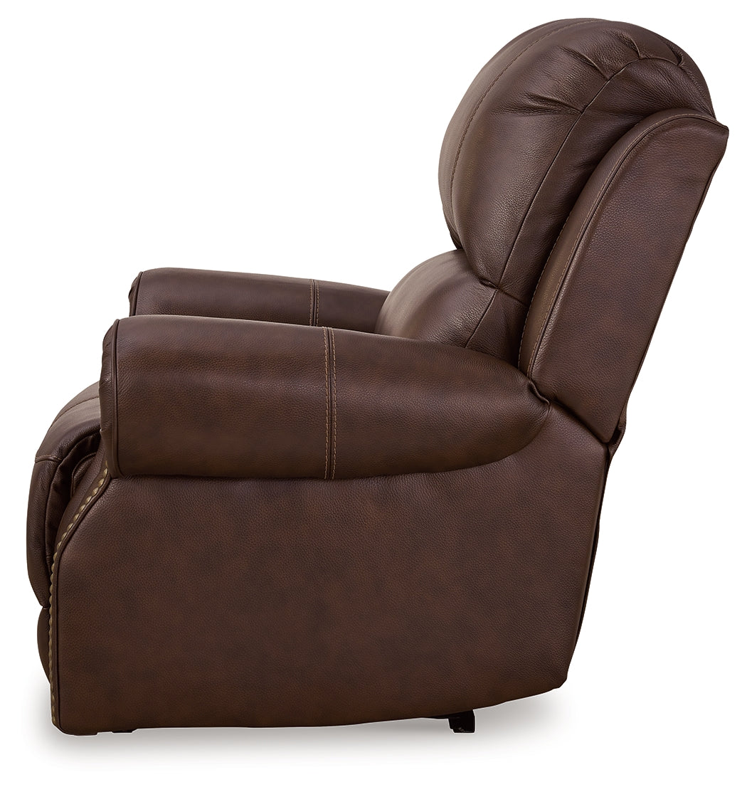 Freyeburg Walnut Power Recliner - U9021406 - Bien Home Furniture &amp; Electronics