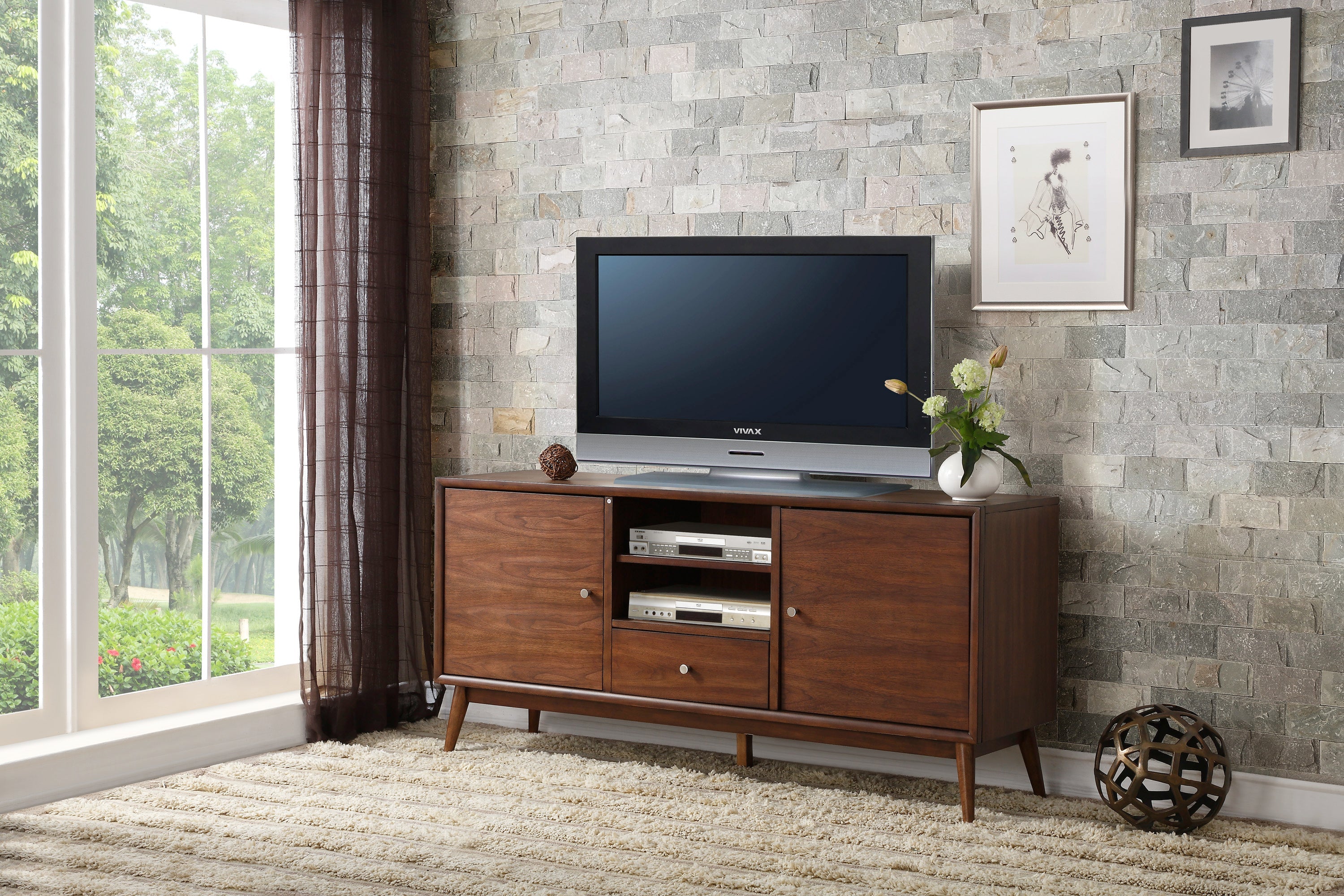 Frolic Brown TV Stand - 35900-64T - Bien Home Furniture &amp; Electronics