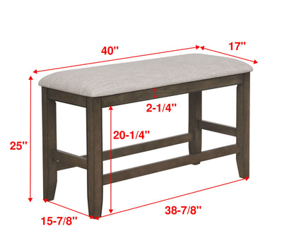 Fulton Gray Counter Height Bench - 2727GY-BENCH - Bien Home Furniture &amp; Electronics