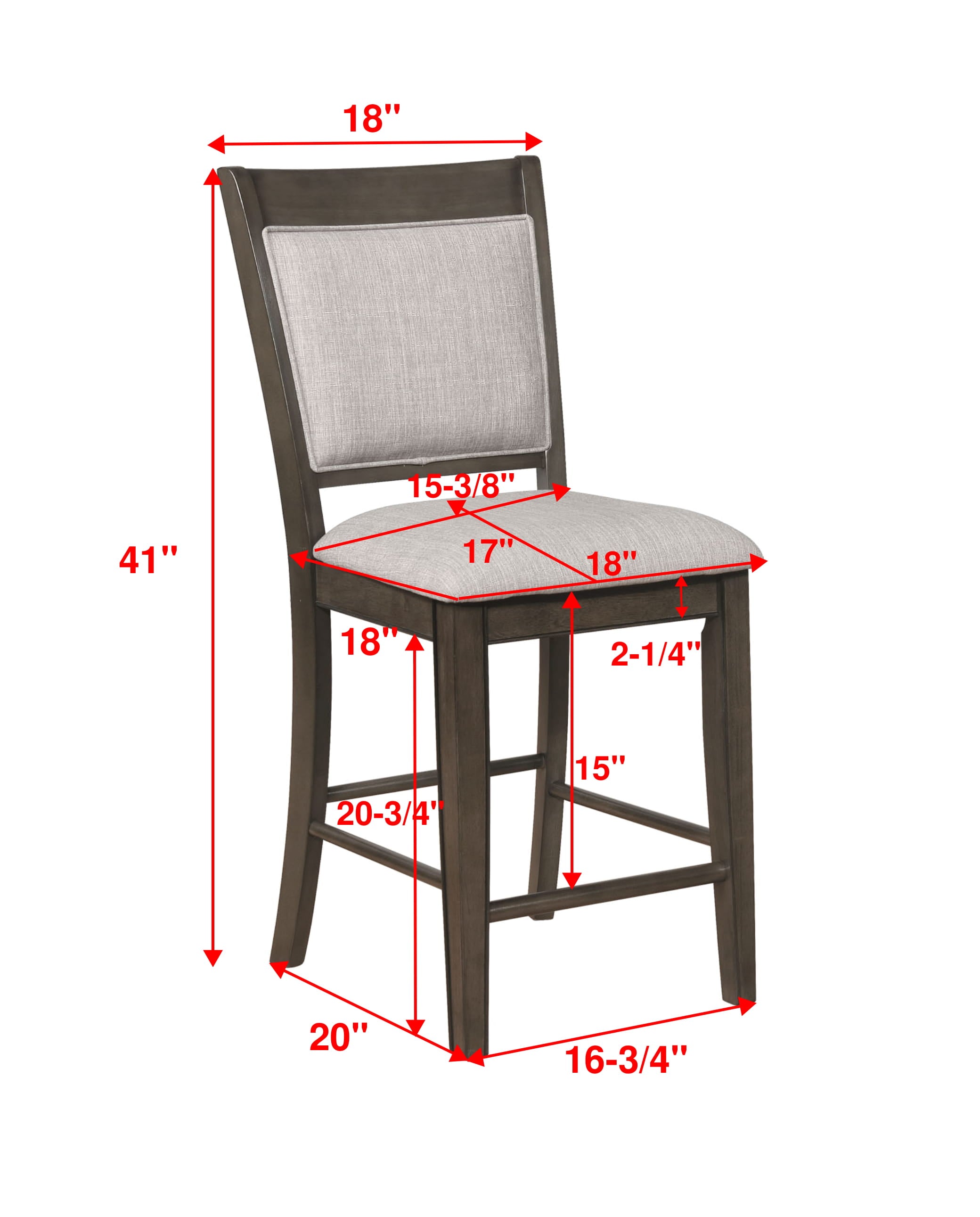 Fulton Gray Counter Height Chair, Set of 2 - 2727GY-S-24 - Bien Home Furniture &amp; Electronics