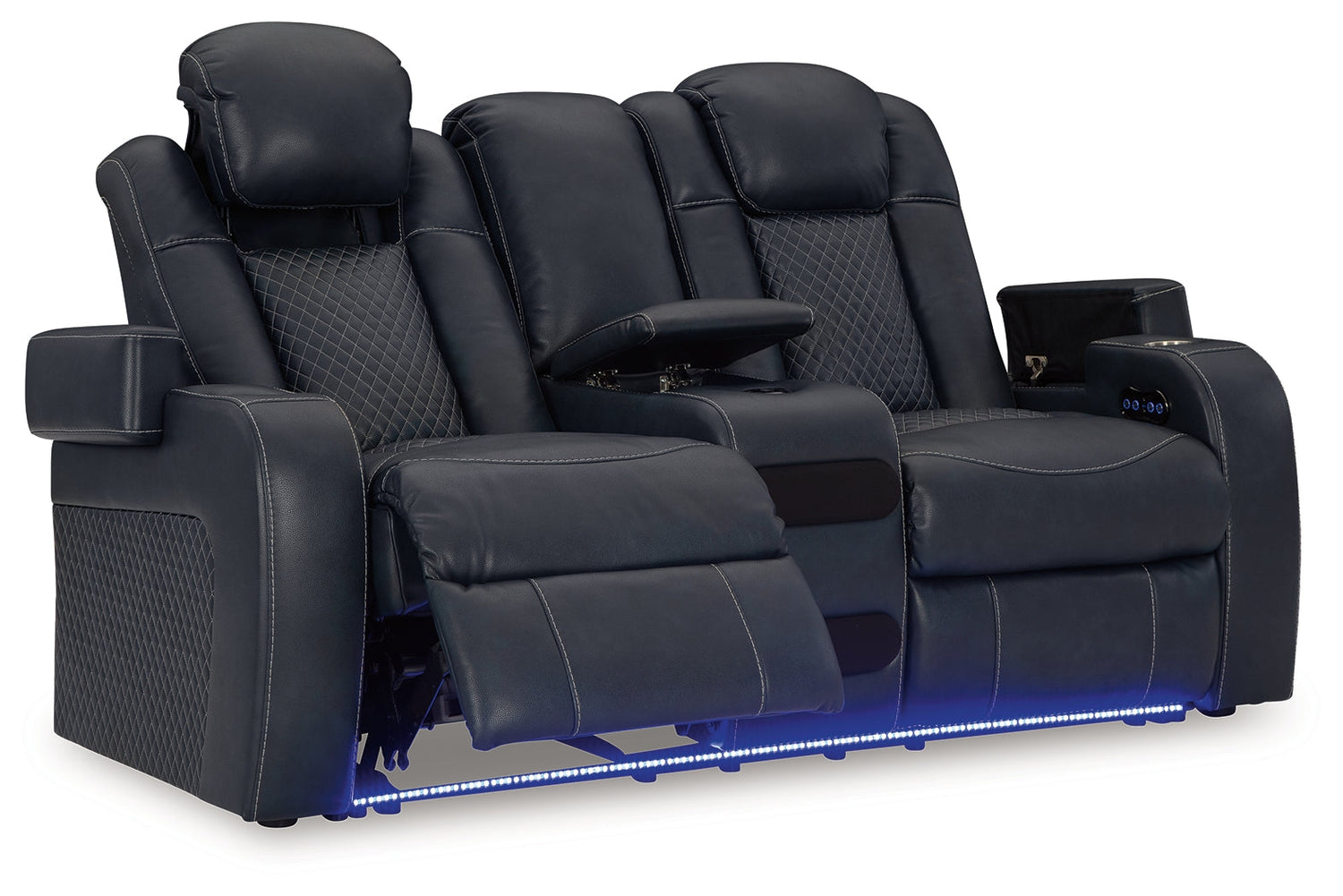 Fyne-Dyme Sapphire Power Reclining Loveseat with Console - 3660318 - Bien Home Furniture &amp; Electronics