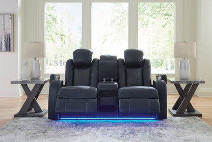 Fyne-Dyme Sapphire Power Reclining Loveseat with Console - 3660318 - Bien Home Furniture &amp; Electronics