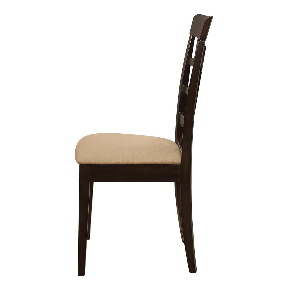 Gabriel Cappuccino/Tan Lattice Back Side Chairs, Set of 2 - 100772 - Bien Home Furniture &amp; Electronics