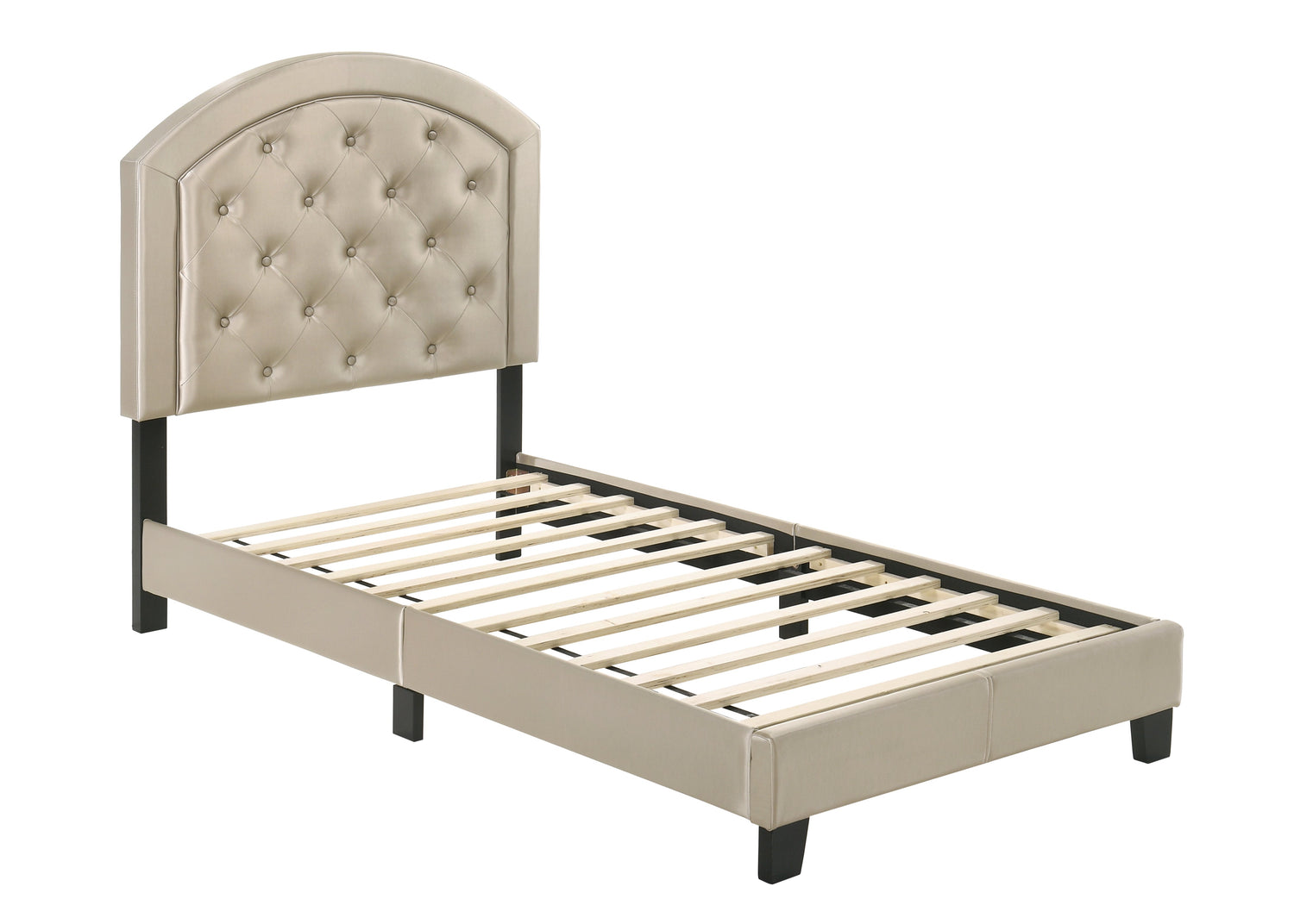 Gaby Gold Twin Upholstered Platform Bed - 5269PUGD-T - Bien Home Furniture &amp; Electronics