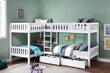 Galen White Corner Bunk Bed with Storage Boxes - SET | B2053CNW-1 | B2053CNW-2 | B2053CNW-SL | B2053W-T - Bien Home Furniture & Electronics