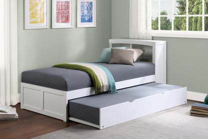 Galen White Twin Bookcase Bed with Twin Trundle - SET | B2053BCW-1 | B2053BCW-2 | B2053W-R - Bien Home Furniture &amp; Electronics