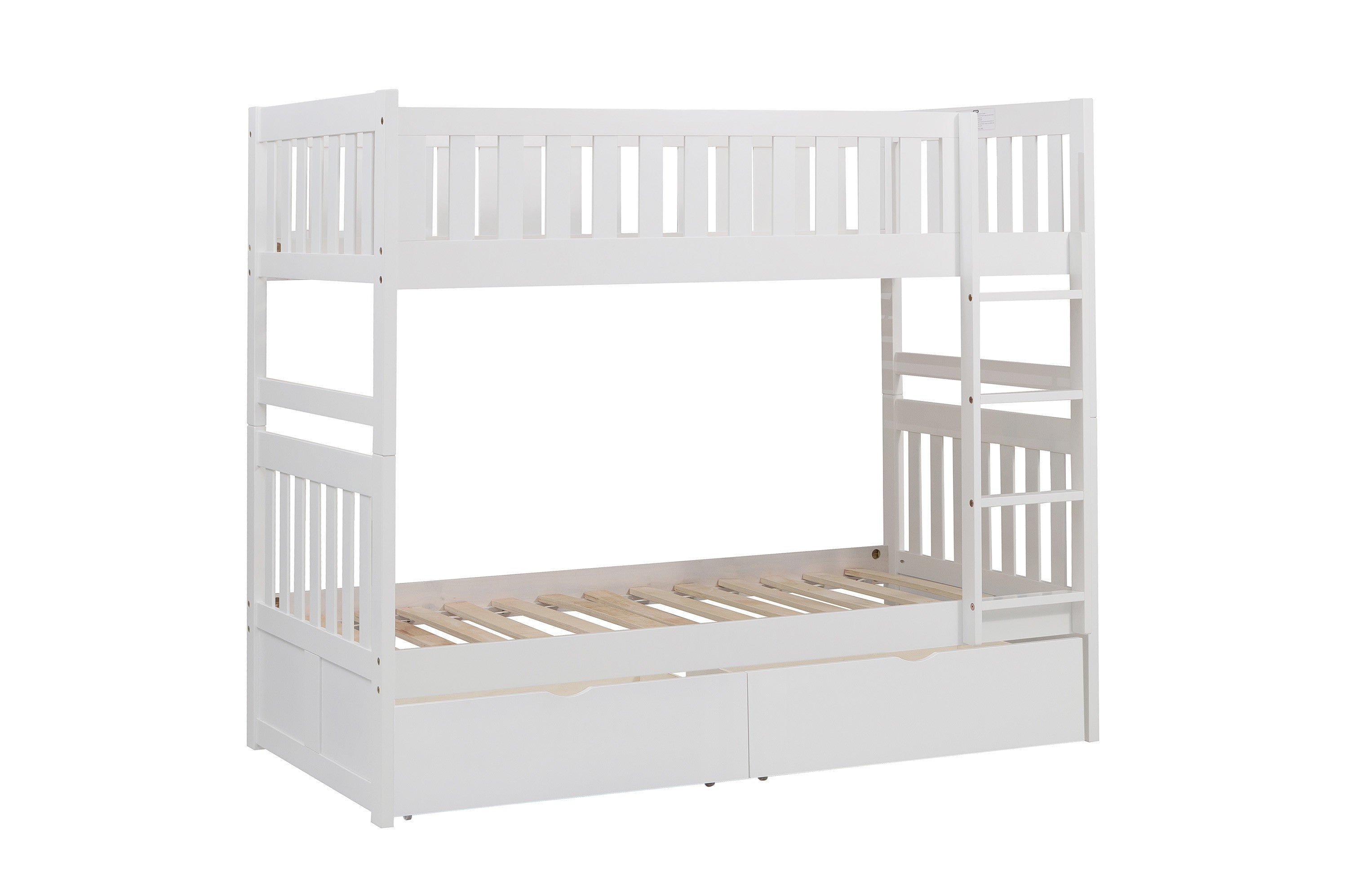 Galen White Twin/Twin Bunk Bed with Storage Boxes - SET | B2053W-1 | B2053W-2 | B2053W-SL | B2053W-T - Bien Home Furniture &amp; Electronics